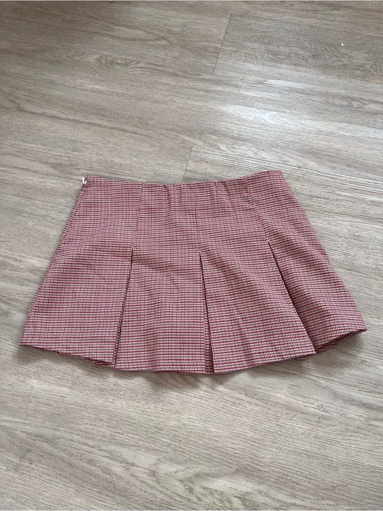 Urban Outfitters Dresses & Skirts - Urban Outfitters Red Gingham Pleated Mini Skirt with Shorts XS